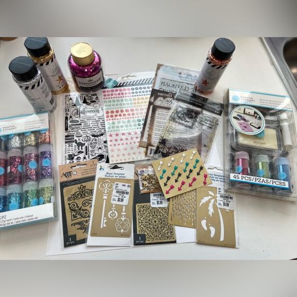 Martha Stewart Other - Martha Stewart glitter stamping kit and misc scrapbook craft glitter lot